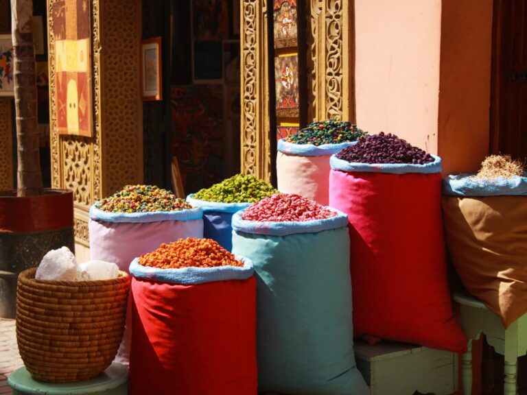 Dried fruits in colorful bags
